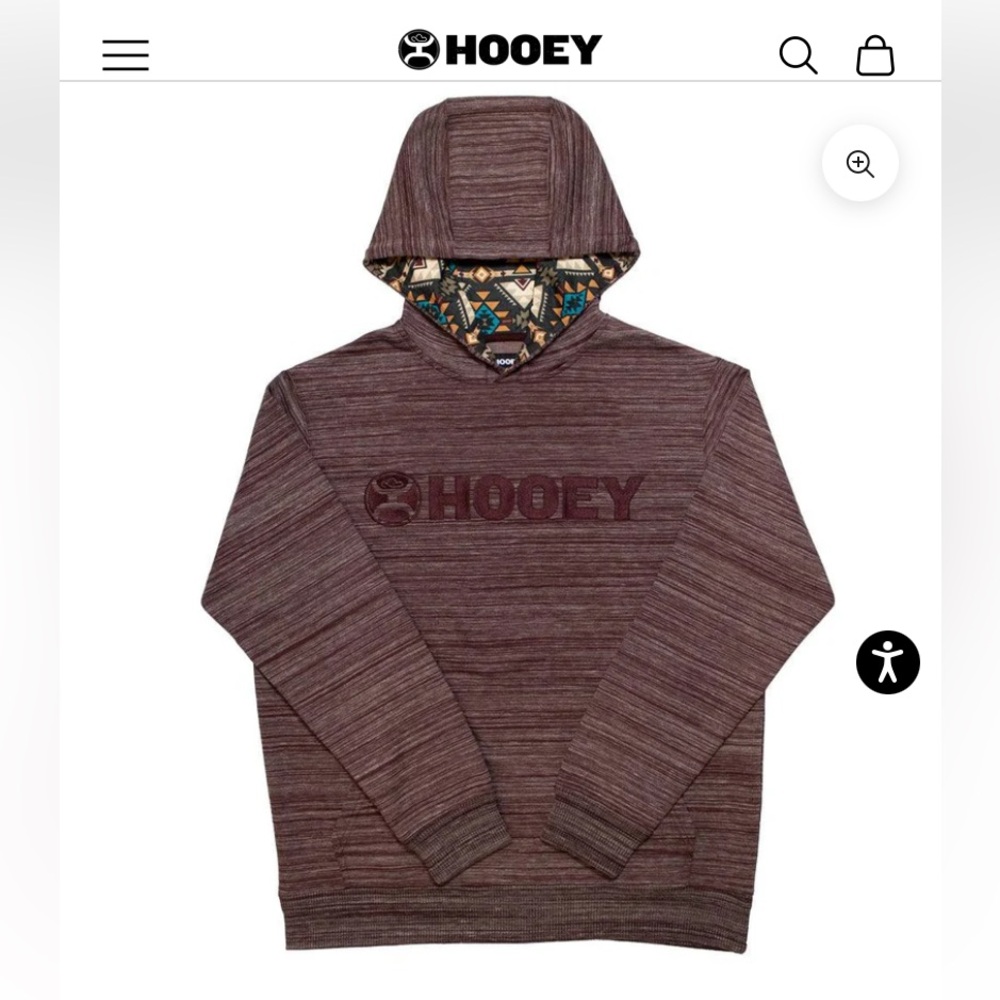 Hooey YOUTH "LOCK-UP" BURGUNDY HOODY size medium